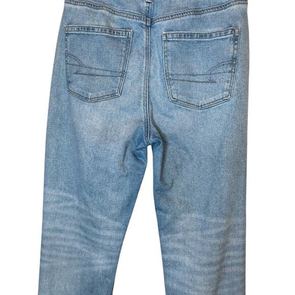 AMERICAN EAGLE Mom Straight Jeans High Waisted Distressed in Blue Women's Size 6 - Picture 10 of 14